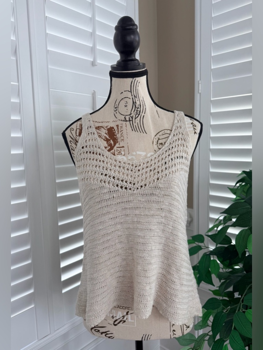 American Eagle Boho Crochet-Knit Tank Top Size Medium